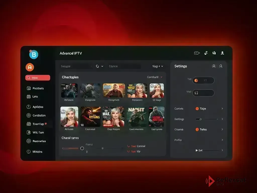 Dashboard showing Reflexsat IPTV advanced features