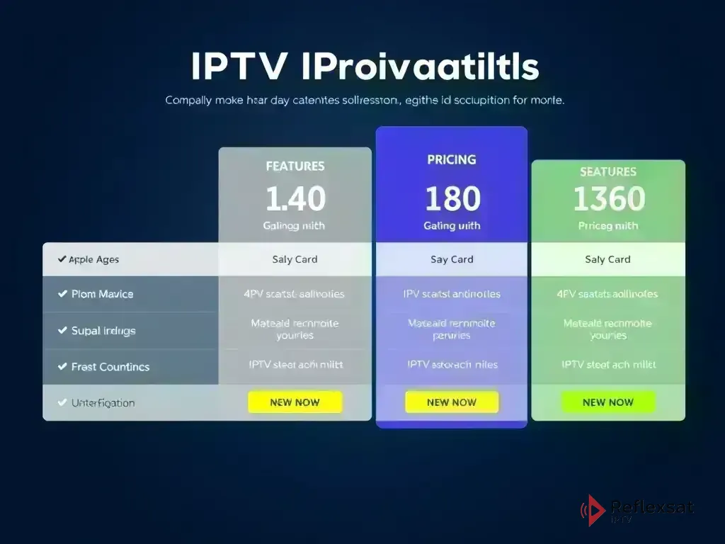 Visual comparison of Reflexsat IPTV pricing tiers